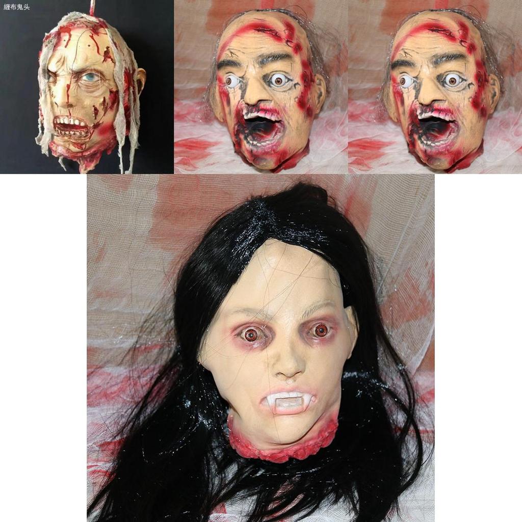 Halloween Simulation Horror Zombie Skull Head Props For Spooky Scene Decor