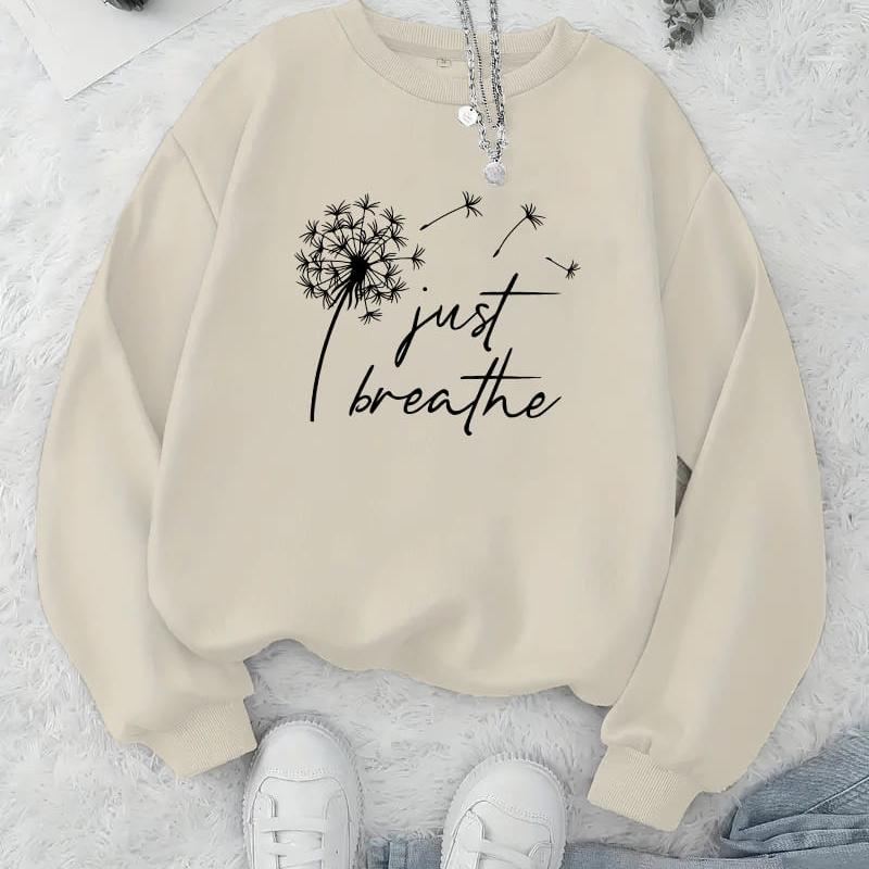 

Женский свитшот с круглым вырезом и ретро-принтом, винтажный стиль и оверсайз, для поездок на выходные и концертов XXL бежевый