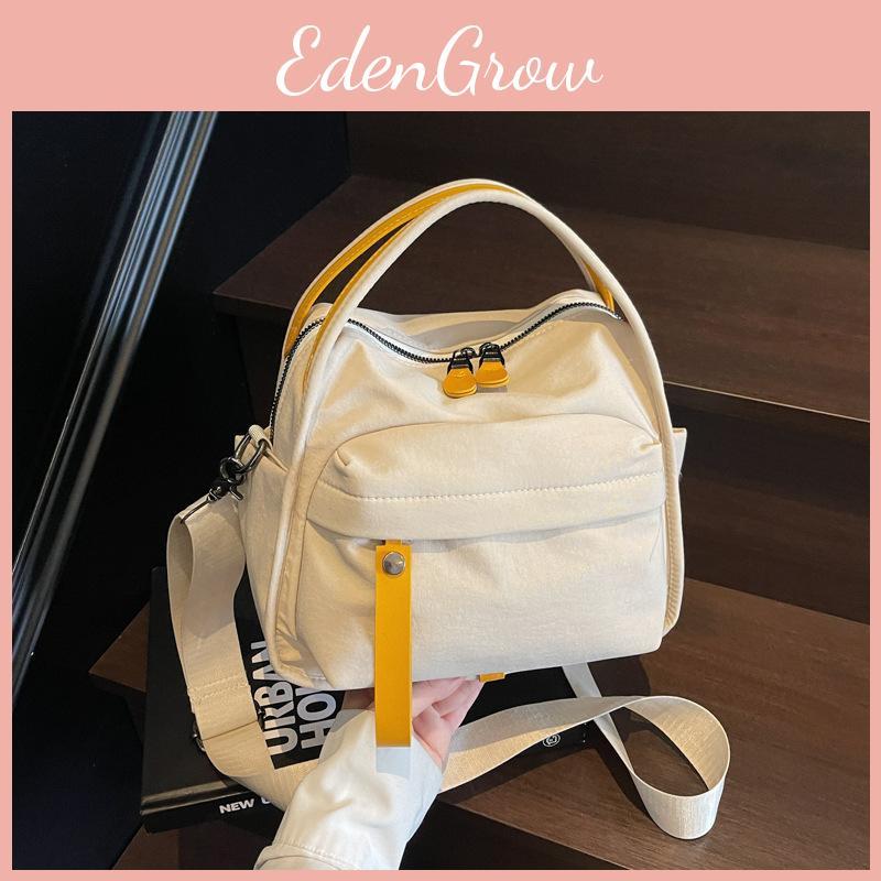 Trendy Solid Color Nylon Crossbody Bag Zippered Pockets Casual City Bags Travel