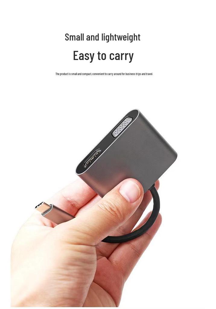 Type-C 4-in-1 Smart Dock: HDMI Screen Mirroring & High-Speed USB 3.0 Multi-Functional Expansion