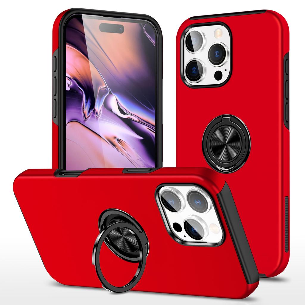 For iPhone 16 Pro Case Kickstand PC+TPU Phone Cover Magnetic Car Mount