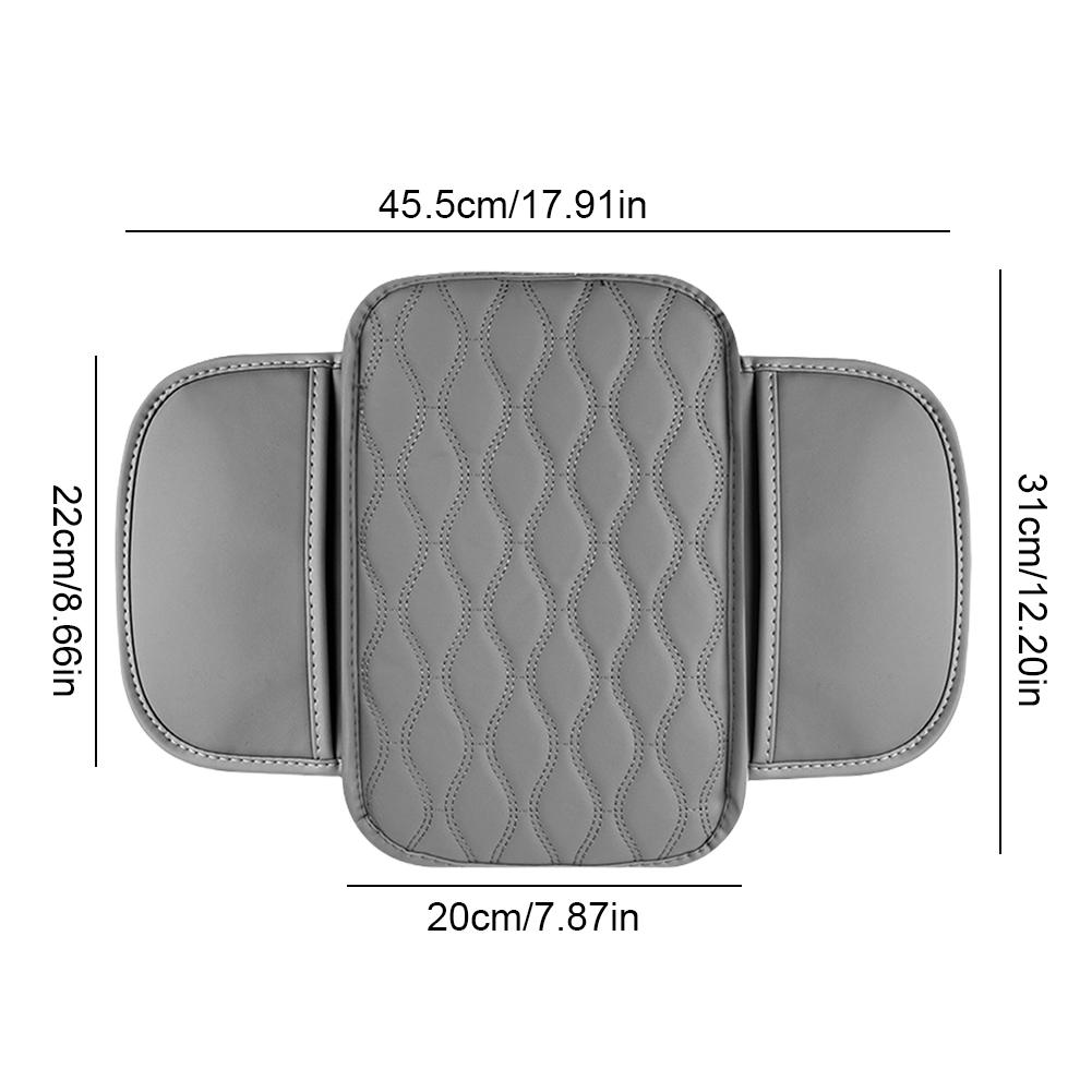 Armrest Cushion with Pocket Leather Arm Rest Mat Foam Height Pad Storage Bag Center Console Protector Cover with Side Pocket