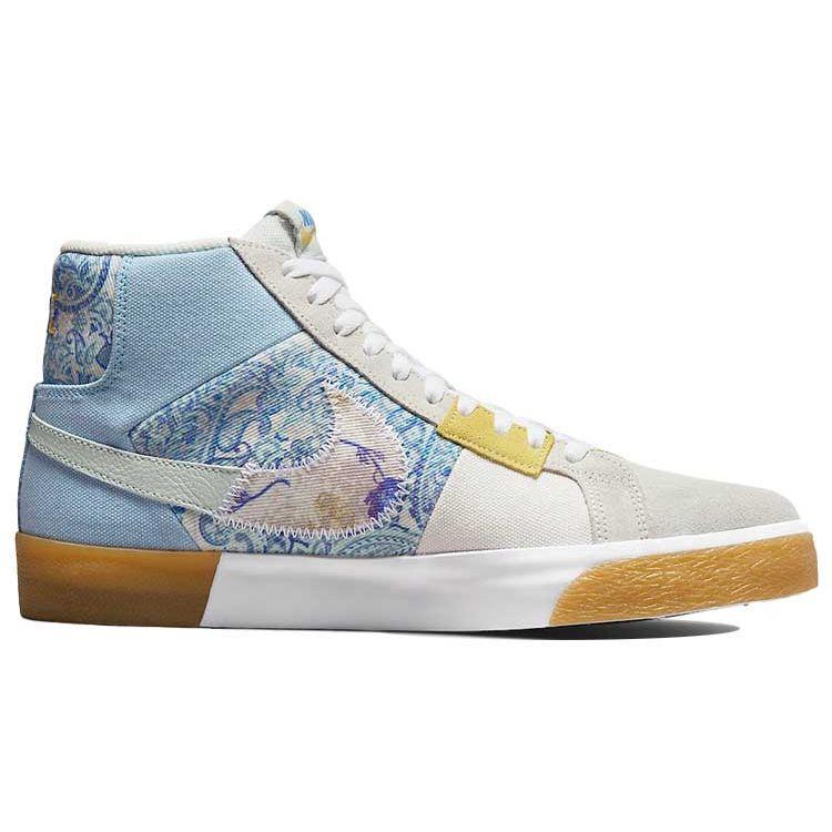 Nike Zoom Blazer Mid Premium SB Paisley Pack - Boarder Blue Unisex Sneakers Celery Barely-Green Racer-Blue DM0859-400