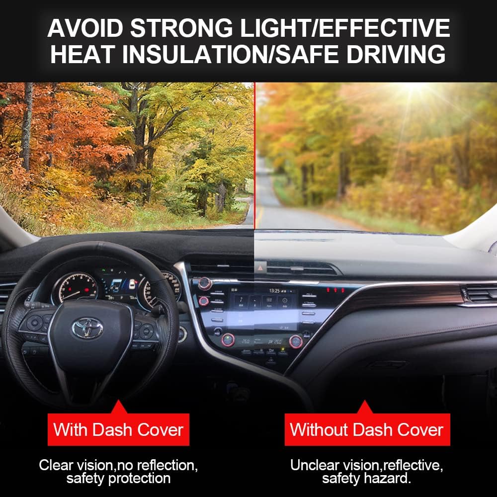 Dashboard Cover Fit For Toyota Sienna 2011 2012 2013 2014 Dash Cover Mat(Premium Carpet,Black)