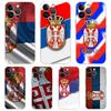 Soft TPU Transparent Phone Case Cover for iPhone 16 15 14 13 12 11 Pro Max XR 8 7 Plus XR Shockproof Shell Serbia Flag Pattern