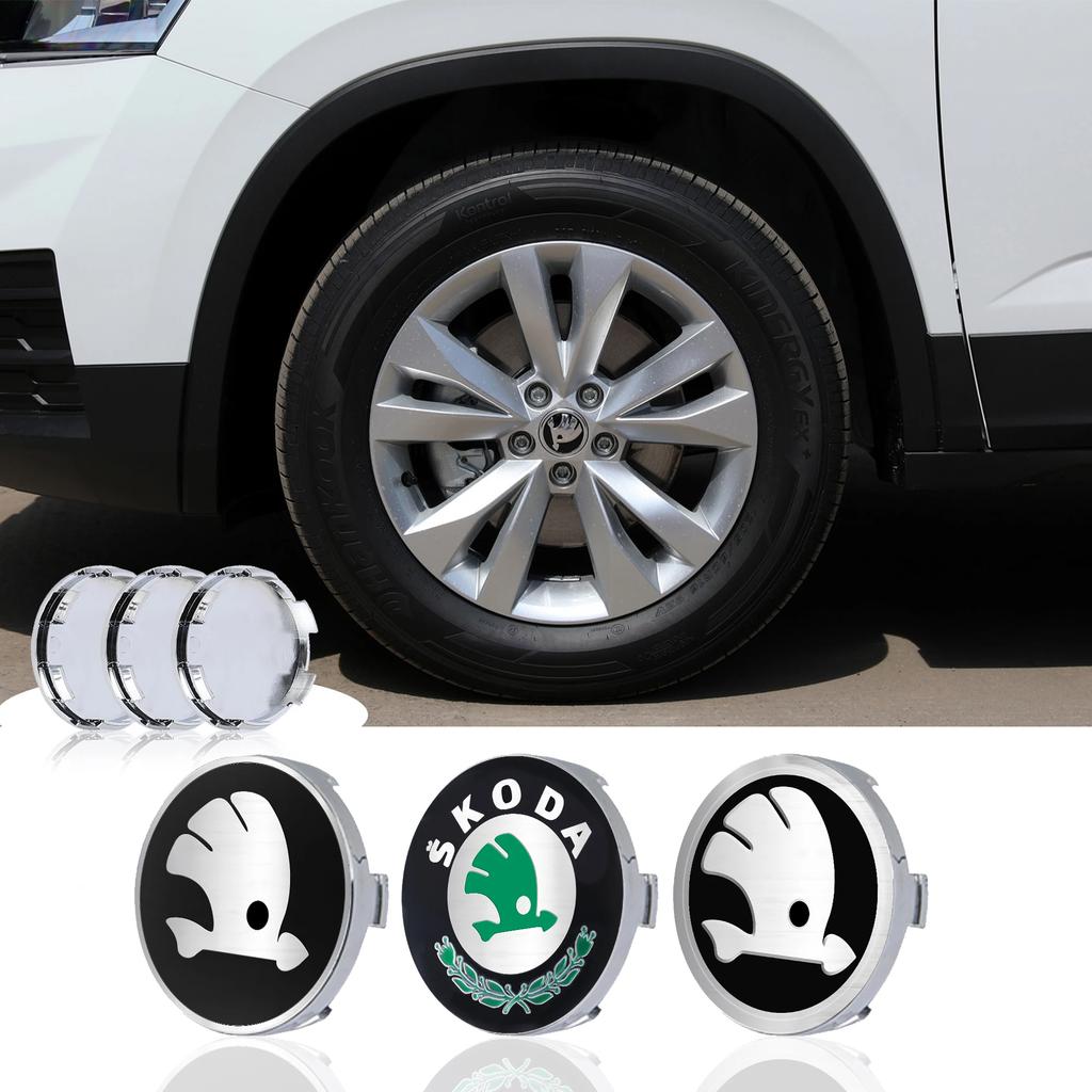 Samolepka na auto 2025 Nová 4/8 ks 56 60 mm Styling auta Krytky středů kol Poklice ráfku Znak Odznak Samolepka Pro Skoda Rapid Octavia A5
