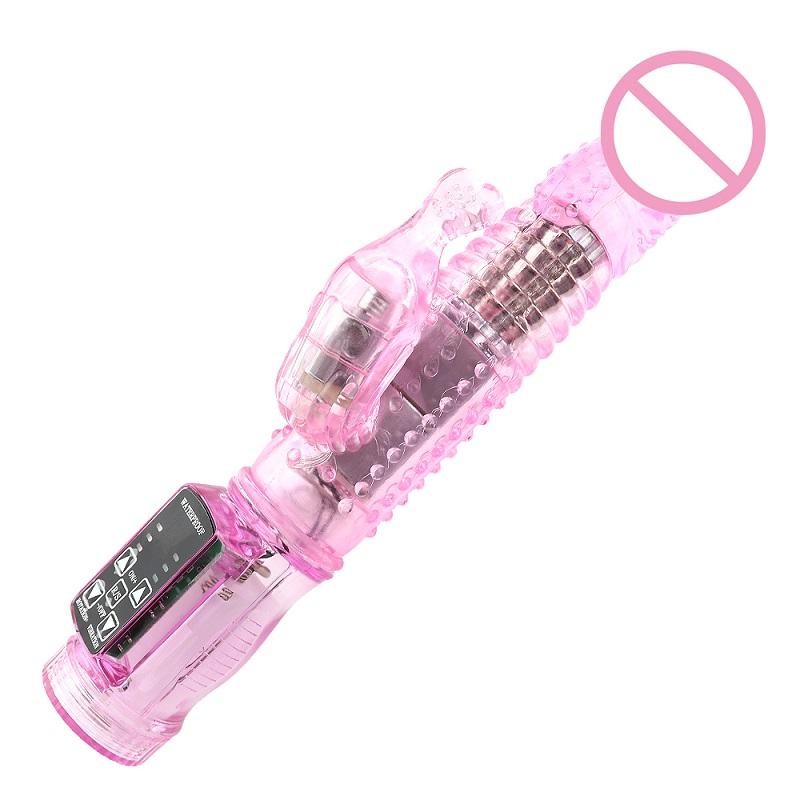 Dildo Rabbit Vibrator Masturbator G-Punkt 12 Geschwindigkeiten Vibration Dual Motor Massager Klitoris Rotation Stimulator Weibliches Sexspielzeug