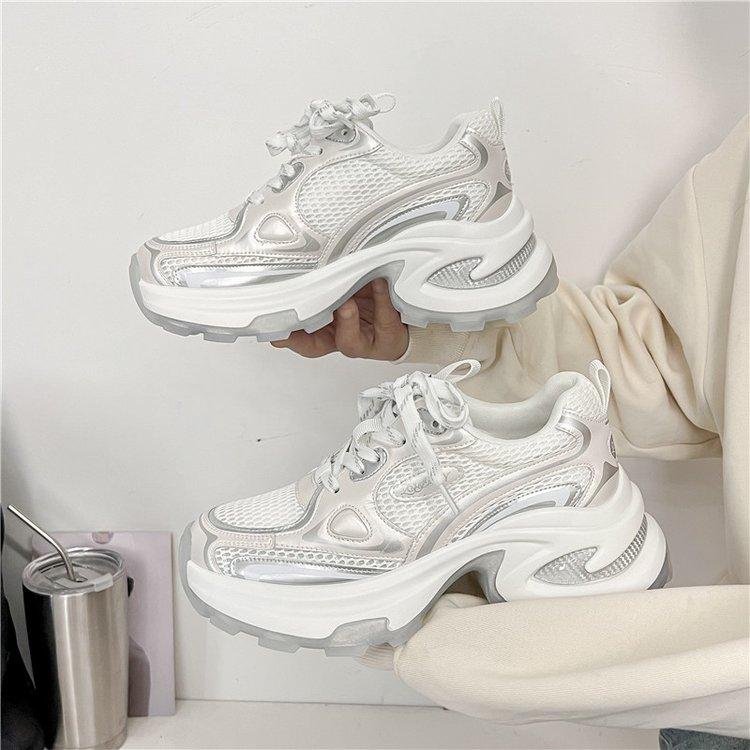 

Women s Sneakers Fashion Mesh Breathable Casual Shoes for Women 2024New Platform Sports Shoes Comfortable Non-slip Running Shoes 42 белый
