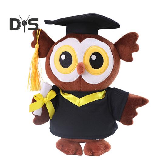Graduation Owl Bear Doll Cute Plush Class of 2025 Gift for Her Him Personalized School Stuffed Animal Mini Doctoral Hat Design Graduation Decorations