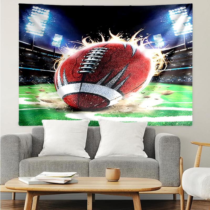 American-football Print Tapestry, Backdrop, Easy Setup, Ideal for Bedroom, Office & Living Room, with Aesthetic Wall Hanging Decor.