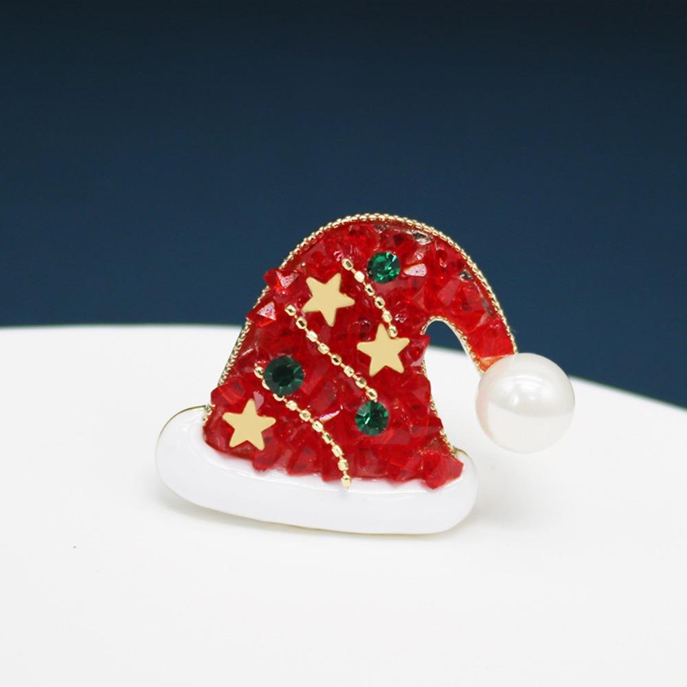 Korean Style Christmas Brooch Snowman Christmas Tree Brooch Cute Enamel Rhinestone Brooches  Girls