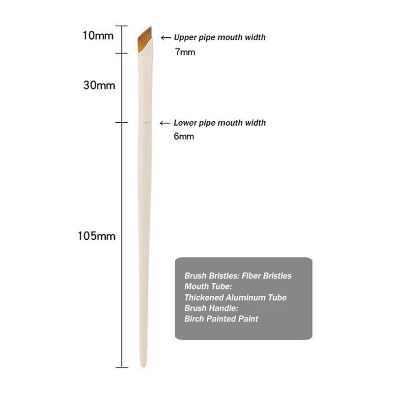 Pędzel do eyelinera, pędzel do brwi, przenośny, płaski, ultracienki, cienki, do konturowania brwi, biały, do makijażu, narzędzie do makijażu
