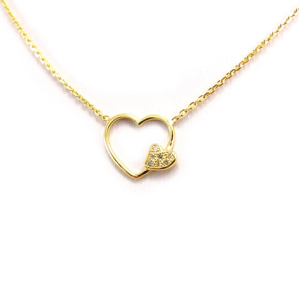 Altesse [K4533] - White Gold Plated 'Love' Necklace