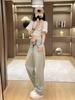 Y2k Harajuku Vintage Baggy Blue Jeans Women Retro Nail Drill Design High Waist Denim Trousers Korean Fashion 90s Aesthetic Wide Pants Streetwear