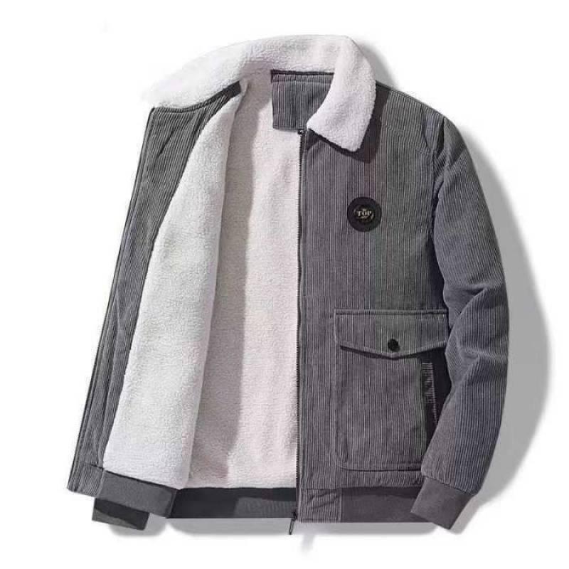 Men s Winter Woolen Fleece-Lined Jacket: Warm, Thickened Overcoat for Autumn & Winter 3XL