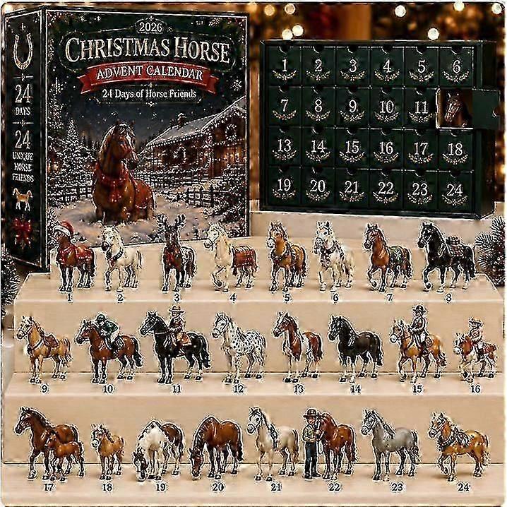 3D Horse Themed Christmas Advent Calendar, 24-Day Countdown Calendar -New 9-28