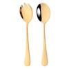 Rose Gold Unique Spoon Dinnerware Cutlery Set Salad Fork 2Pcs Salad Spoon Stainless Steel Serving Spoon Tableware Flatware Set