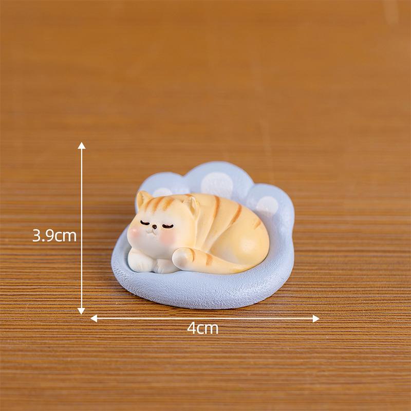 Mini Figurines Sleeping Cat Pig Rabbit Dog Resin Crafts Miniature Landscape Flower Pot Garden Ornaments Home Desktop Decoration