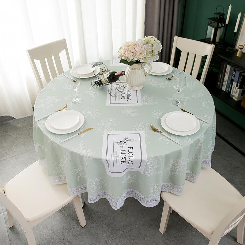 Round Table Tablecloth Household Waterproof, Oil-Proof And Anti-Scalding Leave-In Round Tablecloth Pvc Coffee Table Fabric Dining Table Mat