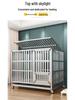 Foldable Stainless Steel Dog Cage with Toilet for Large, Medium, Small Dogs - Indoor Home Pet Kennel for Golden Retrievers & Teddies