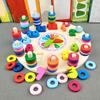 Montessori Clock Digital Wooden Toy for Kids - Colorful Number Math Teaching Aid with Geometric Shape Matching