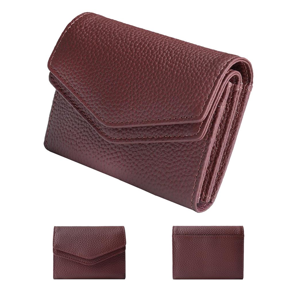 HANATORA Card CaseBusiness Card Holder, Large Capacity, 2 Pockets, Genuine Leather, Handmade, Button Closure, Compact, Unisex, Shrink-Resistant Calf
