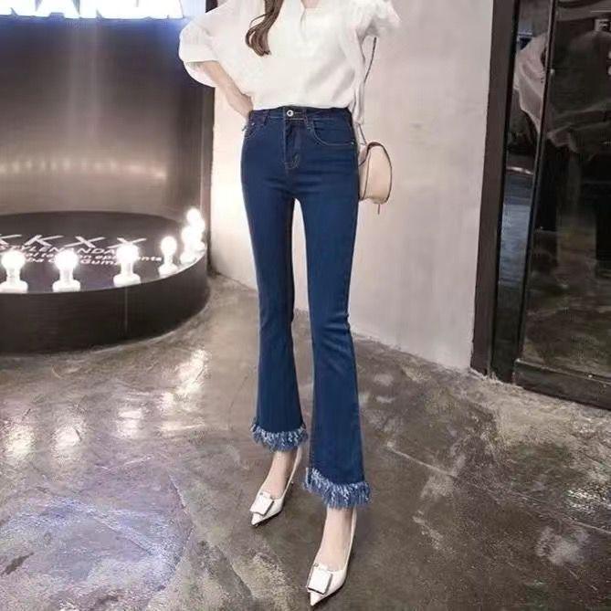 Women's High Waist Korean Style Petite Flared Jeans - Trendy, Versatile Wide Leg Pants