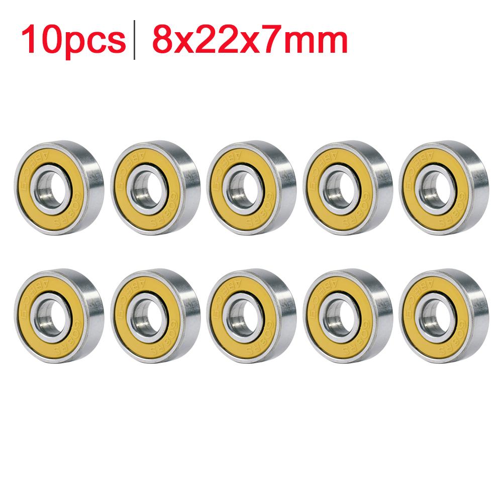 10pcs Inline Roller Skate Bearing 8x22x7mm 608rs ABEC-9 Roller Skate Wheel Bearings Deep Groove Precision Bearing for Skateboard