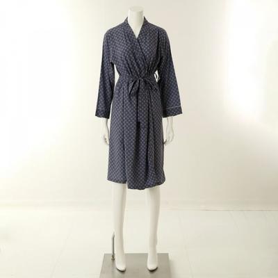 30d Lightweight Logo Border Printed Robe Gown  Vgn4541a 