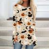 Women's Long Sleeve Halloween Print Tunic T-Shirt Round Neck Casual Top