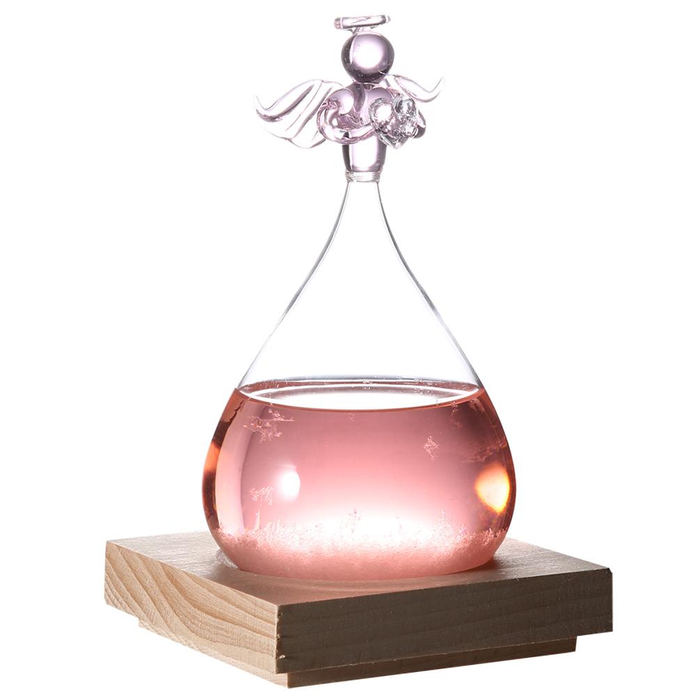 

Innovative Angel Decor Shape Weather Forecast Glass Bottle Home Ornament Valentine s Day GiftPink