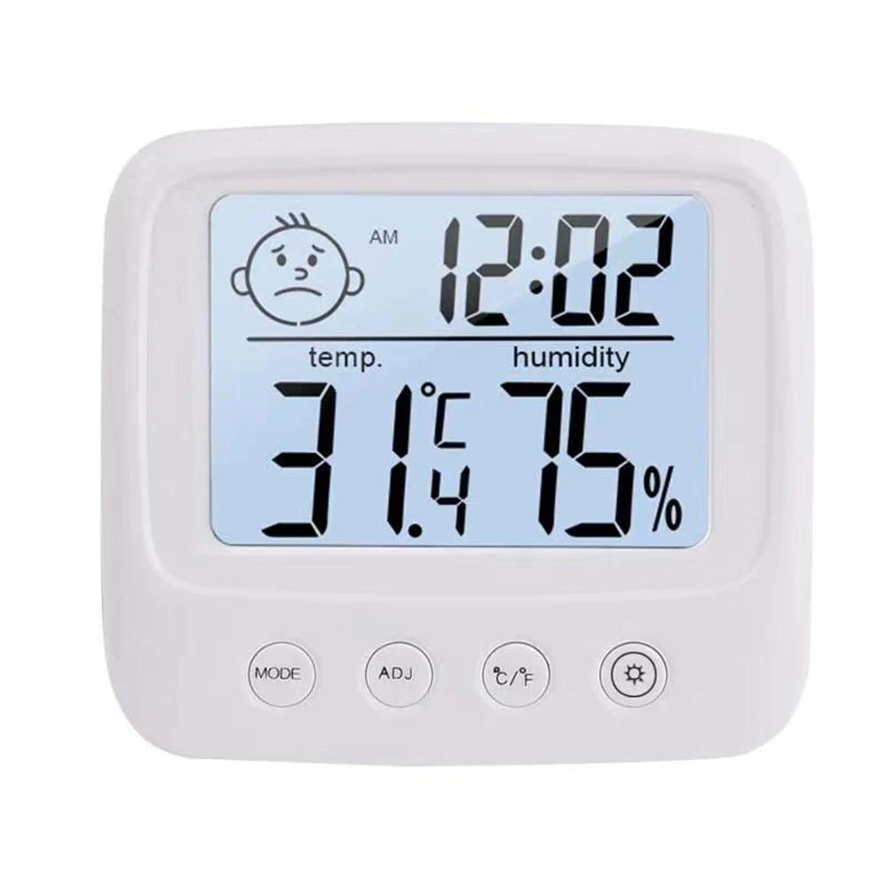 Indoor Thermometers Digital Hygrometer Room Thermometer and Humidity Gauge with Clock Humidity Temperature Function Electronic