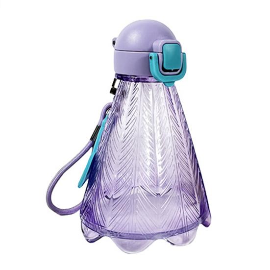 

Поильник в форме бадминтонного волана с соломинкой и ремешком для переноски 10 унций Спортивная бутылка для воды Милая откидная крышка Бутылка для воды для офиса, спортзала, улицы 300ML фиолетовый