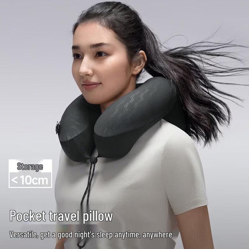 LC612 Portable U-shaped Inflatable Travel Neck Pillow