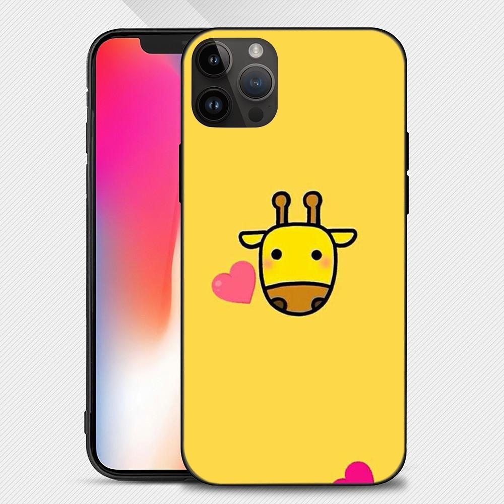 Yellow Giraffe Cute Cartoon Phone Case iphone15 14 13 12 11 Pro Max Mini X 7 8 Soft Case