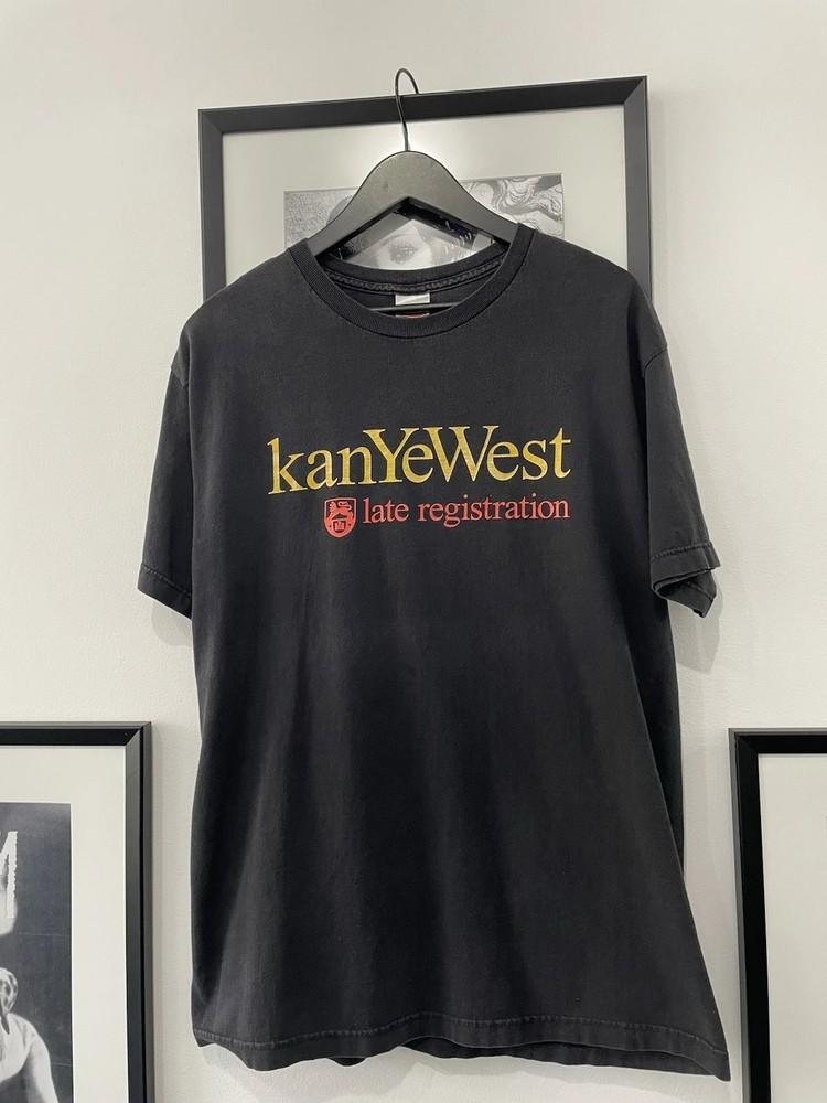 Винтажная промо-футболка Канье Уэста Late Registration 2004 года Репринт AN46337 Унисекс Футболка XL