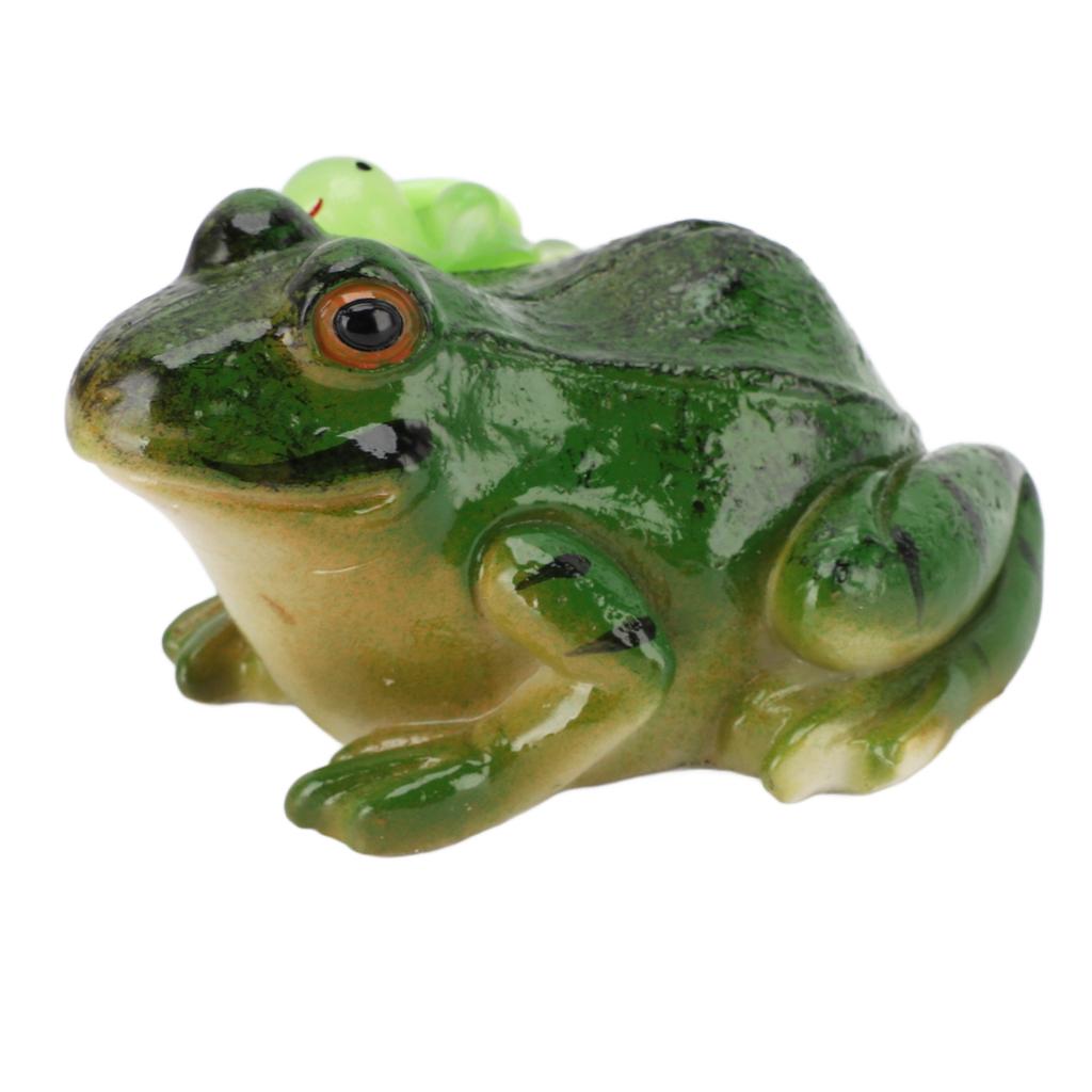 Froschfigur Niedlich Lustig Harz Frosch mit Schildkröte Skulptur für Terrasse Garten Ornament