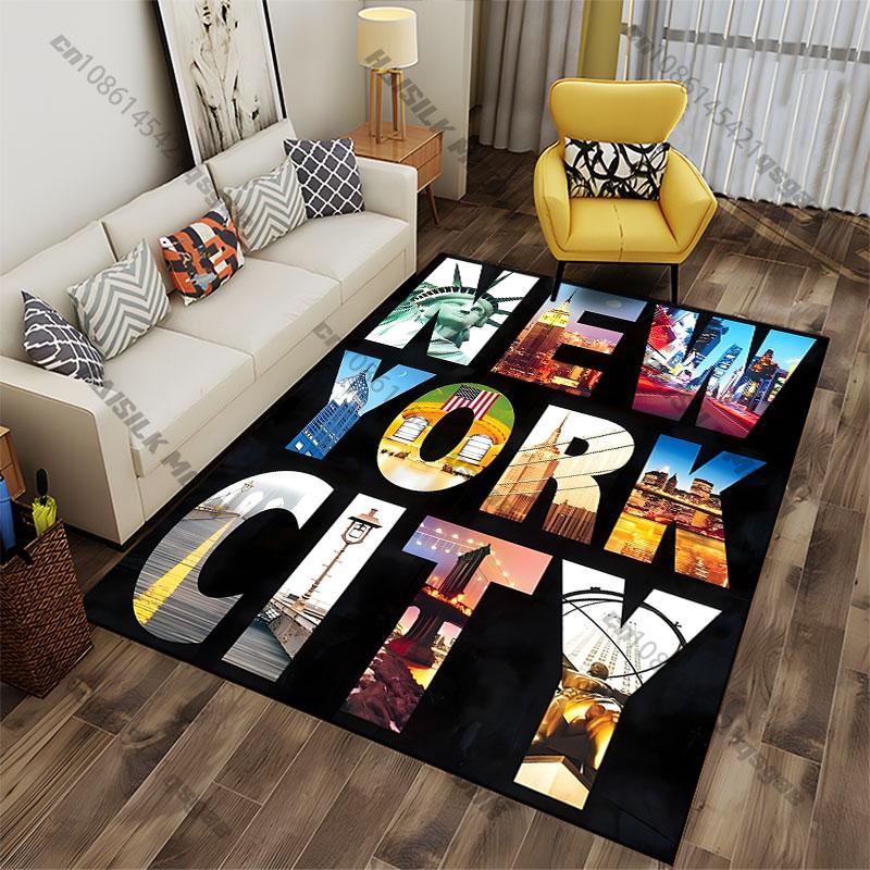 New York landmarks and culture carpet Yoga living room room decor children's crawling mat doormat area rug games mat