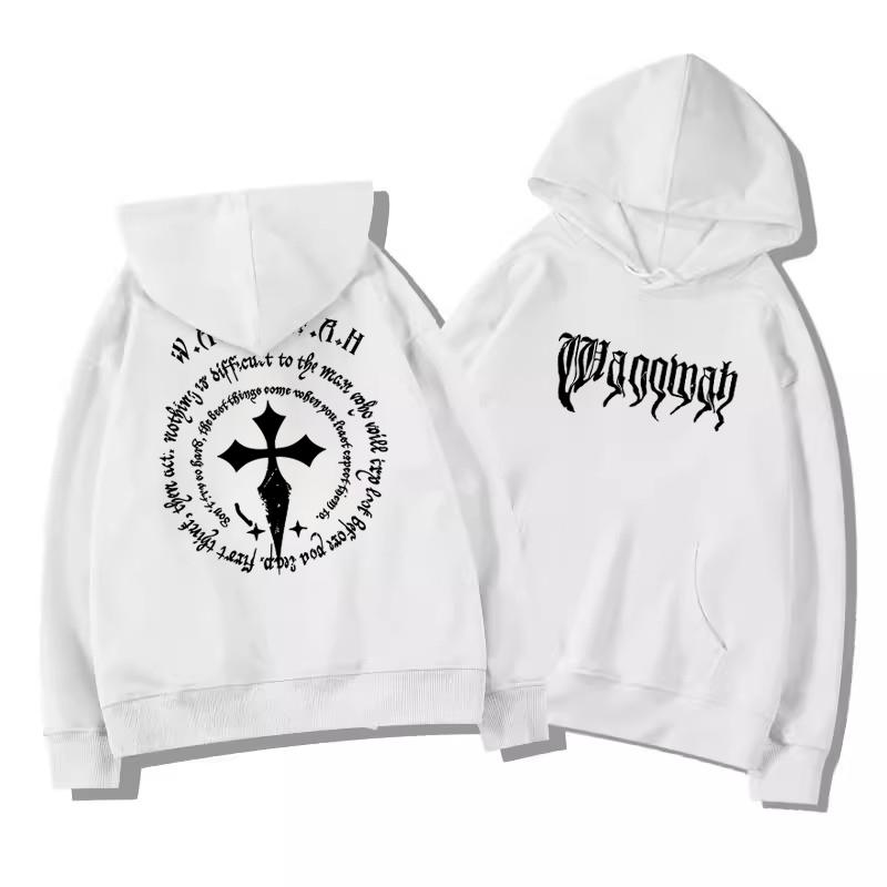 Super Stylish European American Street Design Niche Adult Men's Autumn Winter Fleece Warm Outdoor Loose Soft Hooded Sweatshirt