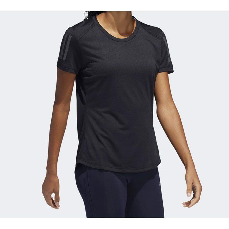 Adidas T Shirts Women's Black Crew Neck Moderate Straight Fit DQ2630