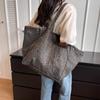 Oversized Leopard Prints Shoulder Bags For Women Deformable Canvas Large Capacity Shopping Totes 2024 Winter New Luxury Handbags