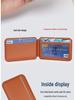 European Fashion Magnetic MagSafe Card Holder: Eco-Friendly PU Leather Folding Stand with Metal Hinge.