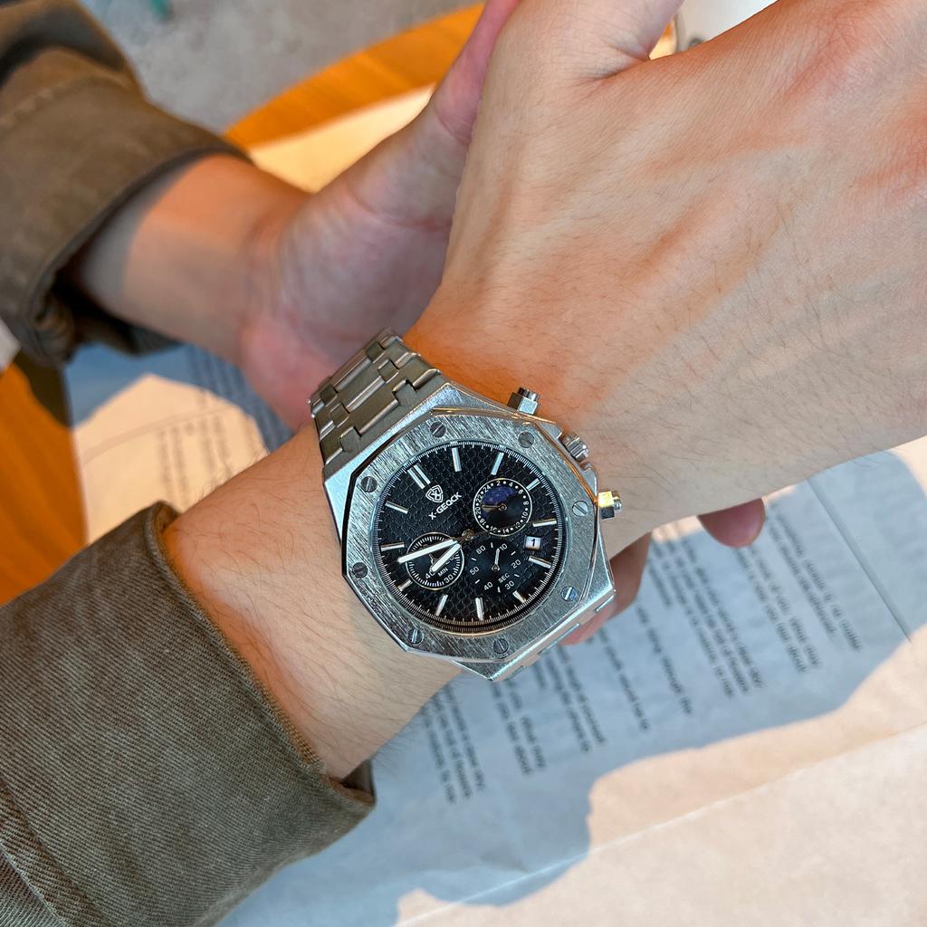 Watch Men'S Three Eyes Six Needles Multifunctional Steel Belt Multifunctional Men'S Watch Watch