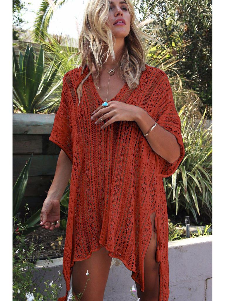 2023 Summer Women's Sun Protection Knit Beach Cover-Up Shirt
