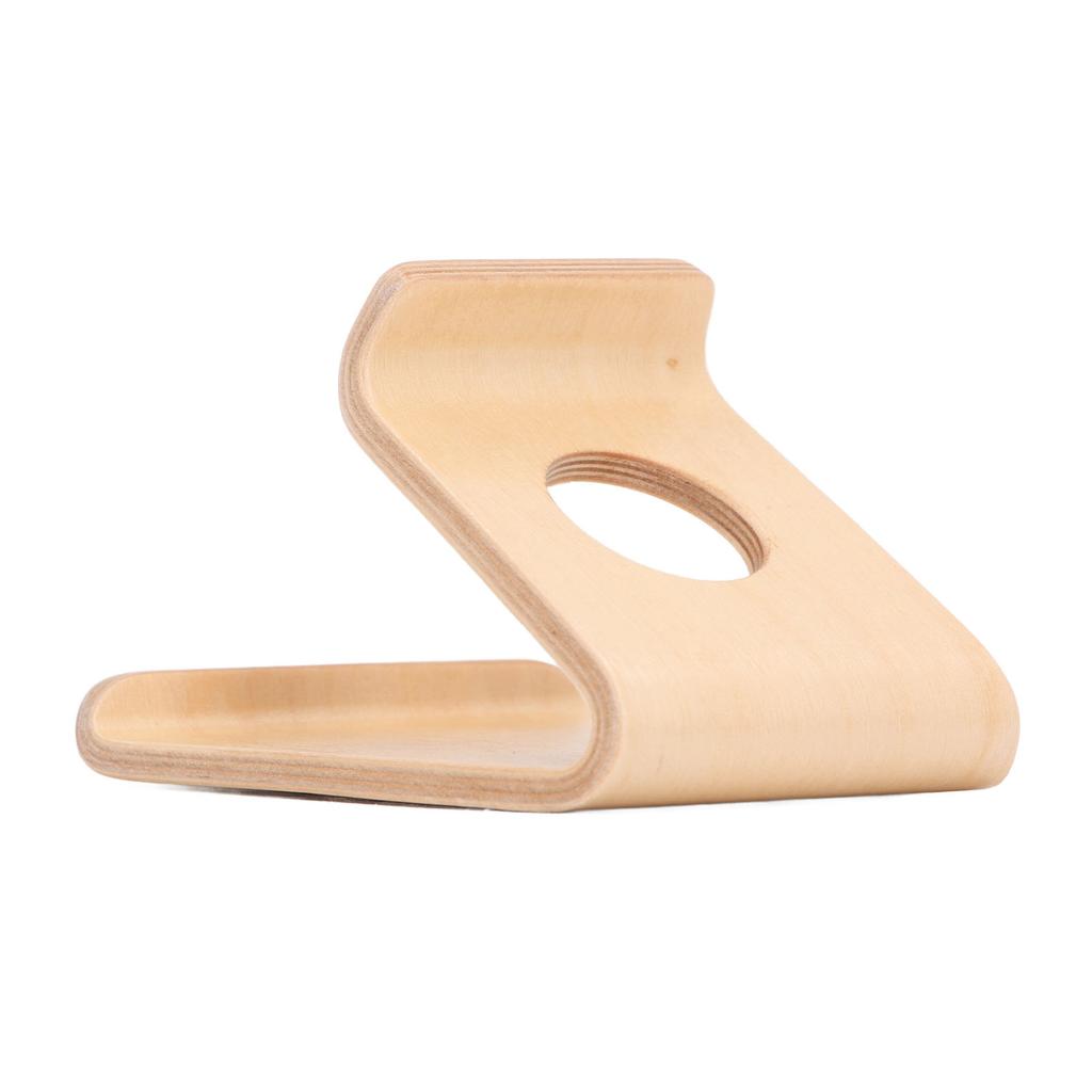 Wooden Phone Stand Waterproof Ergonomic Integrated Wood Tablet Holder with TPU Non Slip Pad Light