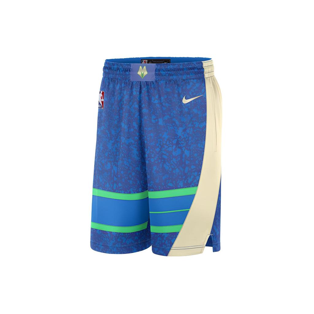 Nike NBA Milwaukee Bucks Swingman City Edition Dri-Fit Shorts Photo Blue/Flat Opal Men Streetwear DX8709-406