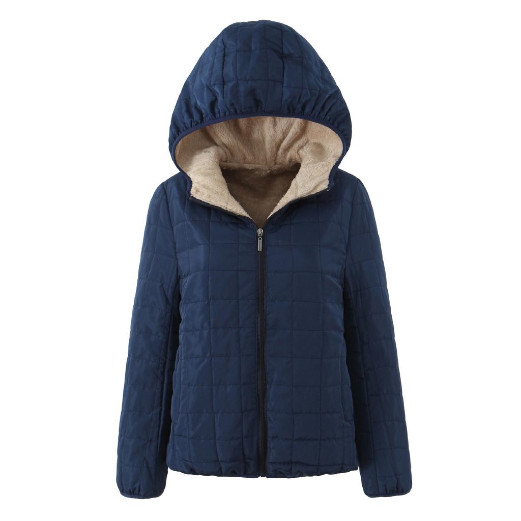 Women S Quilted Hooded Winter Cotton Coat Warm Lightweight Jacket