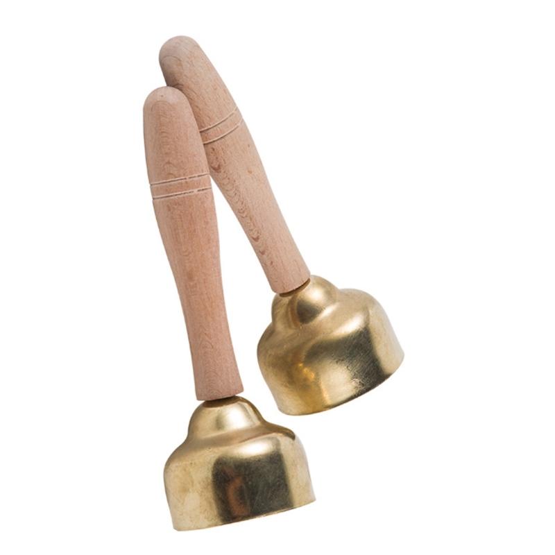 2 Pairs Hand Percussion Bells With Strings/Handles Music Learning Toy For Music Education And Rhythm Training Enduring