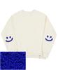 GRAVER [Unisex] Elbow Boucle Embroidery Smile Drawing Sweatshirt_Cream