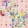 50 Sheets Flower Material PET Transparent Stickers, Realistic INS Style, Exquisite Girly Heart for Journaling, Storage Box Included